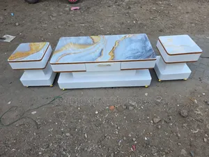 Modern Coffee Table Set With Two Matching Stools