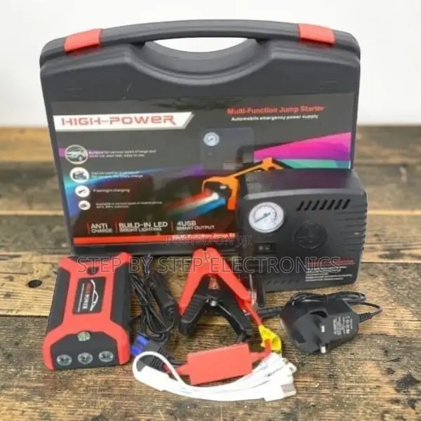 Quick Start 12V 99800mAh Emergency Car Jump Starter Air Compressor