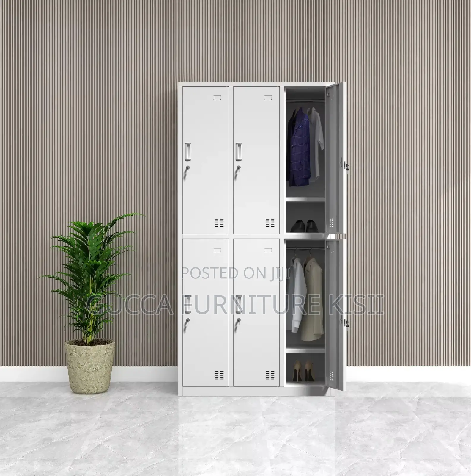 Office Cabinet; 6-Locker Steel Office Cabinet