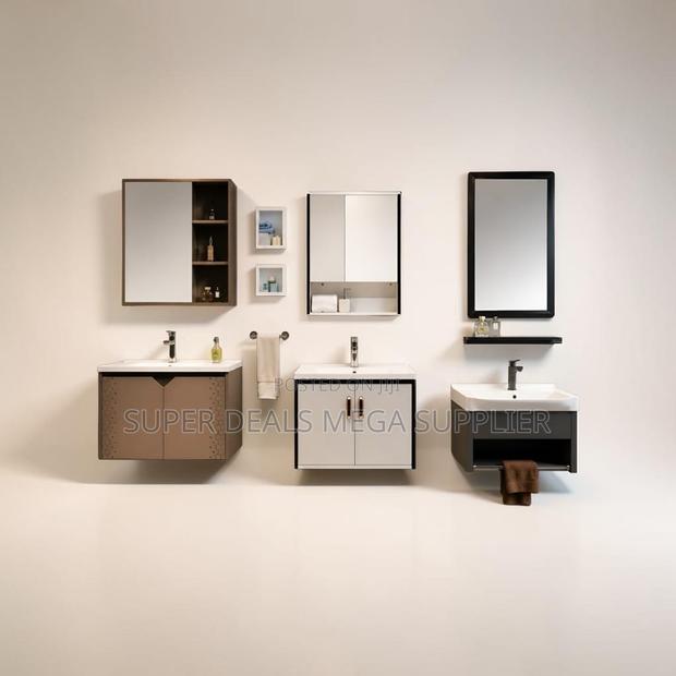 Elegant Bathroom Vanity Sink Cabinet With Modern Mirror Storage