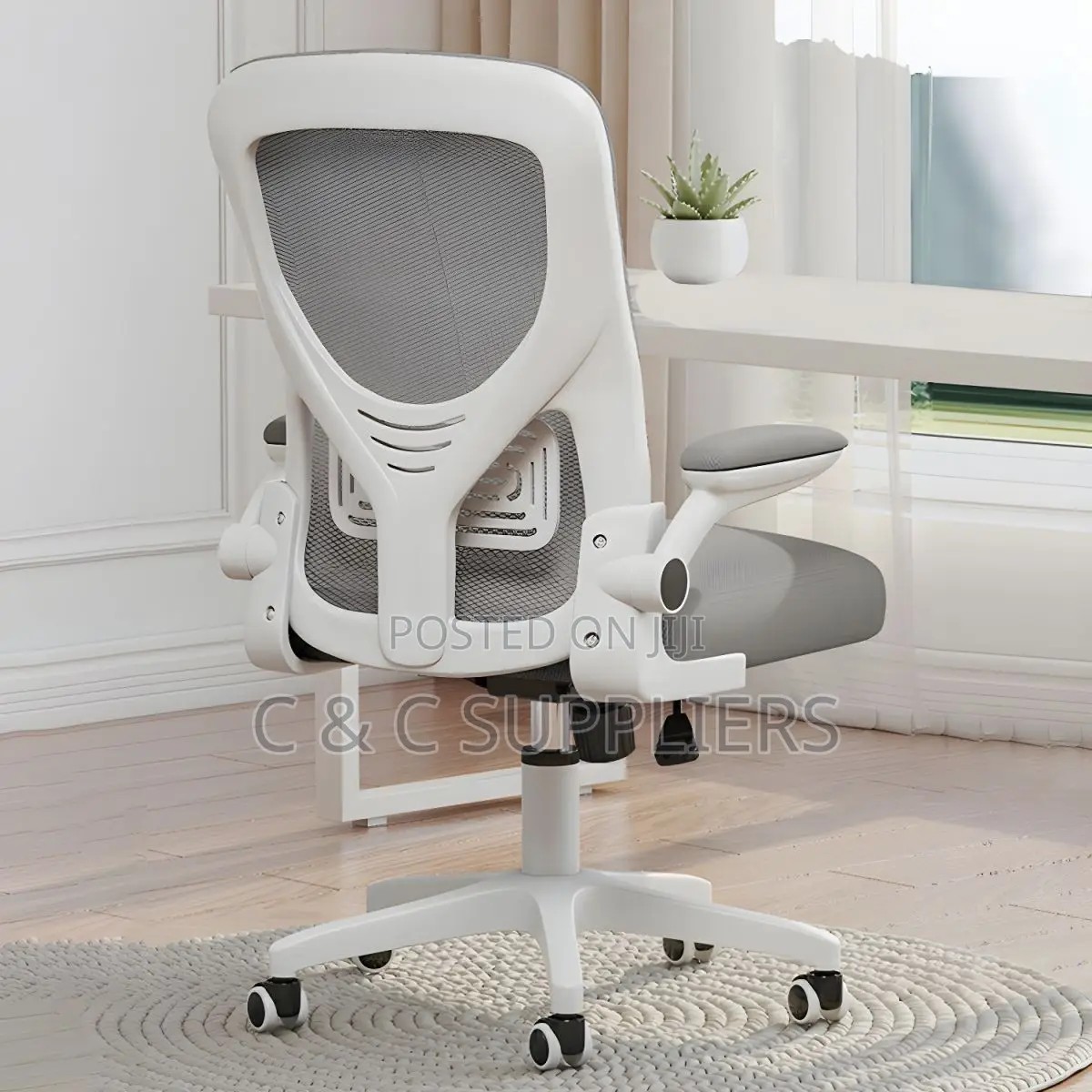 Mid Back Mesh Chair With Flip Armrest.
