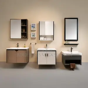 Luxury Bathroom Vanity Unit With Wall Mounted Mirror Cabinet