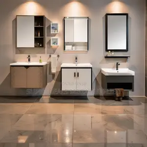 Premium Floating Bathroom Vanity Cabinet With Mirror Display