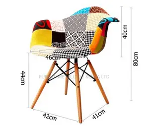 Dining Chair; Fabric Bucket Wooden Outdoor Dining Chair