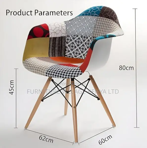 Dining Chair; Fabric Bucket Wooden Outdoor Dining Chair