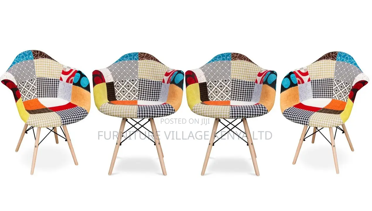 Dining Chair; Fabric Bucket Wooden Outdoor Dining Chair
