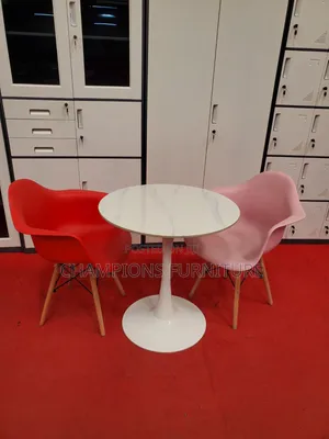 White Tulip Table and Molded Shell Chairs Set