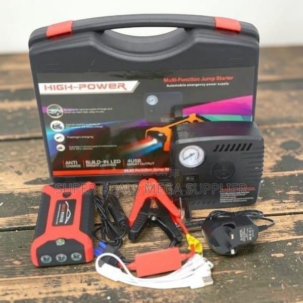 High Power 12V 99800mAh Emergency Car Jump Starter With Air Compressor