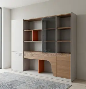 Office Cabinet; 240 Cm Wooden Imported-Lighted Storage Cabinet