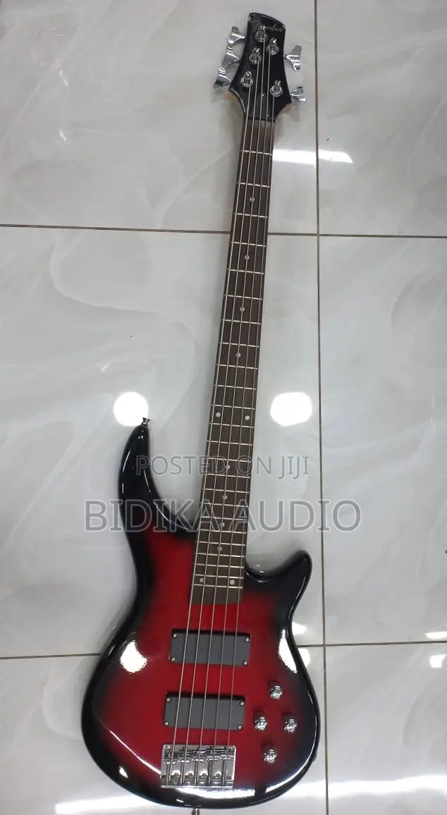 Brand New 5-String Electric Bass Guitar (Red Sunburst)
