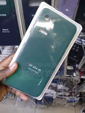 Dark Green Silicone Case Designed for the Oppo A54 4G Smartphone.