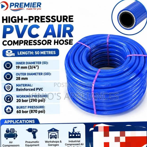 Premier High Pressure PVC Air Compressor Hose - main view