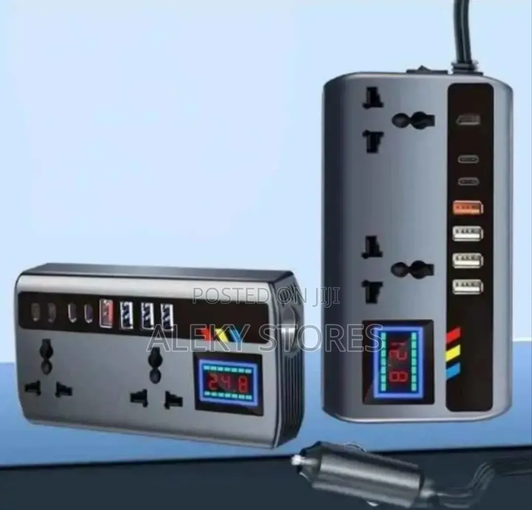 Multifunction Car Inverter 12v/24v. 200w/400w With 6usb Charging Ports