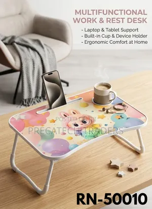 Portable Wooden Bed Laptop Desk for Home Office