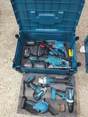 Makita Large Cordless Powertool Combo Kit in a Blue Hard Carrying Case