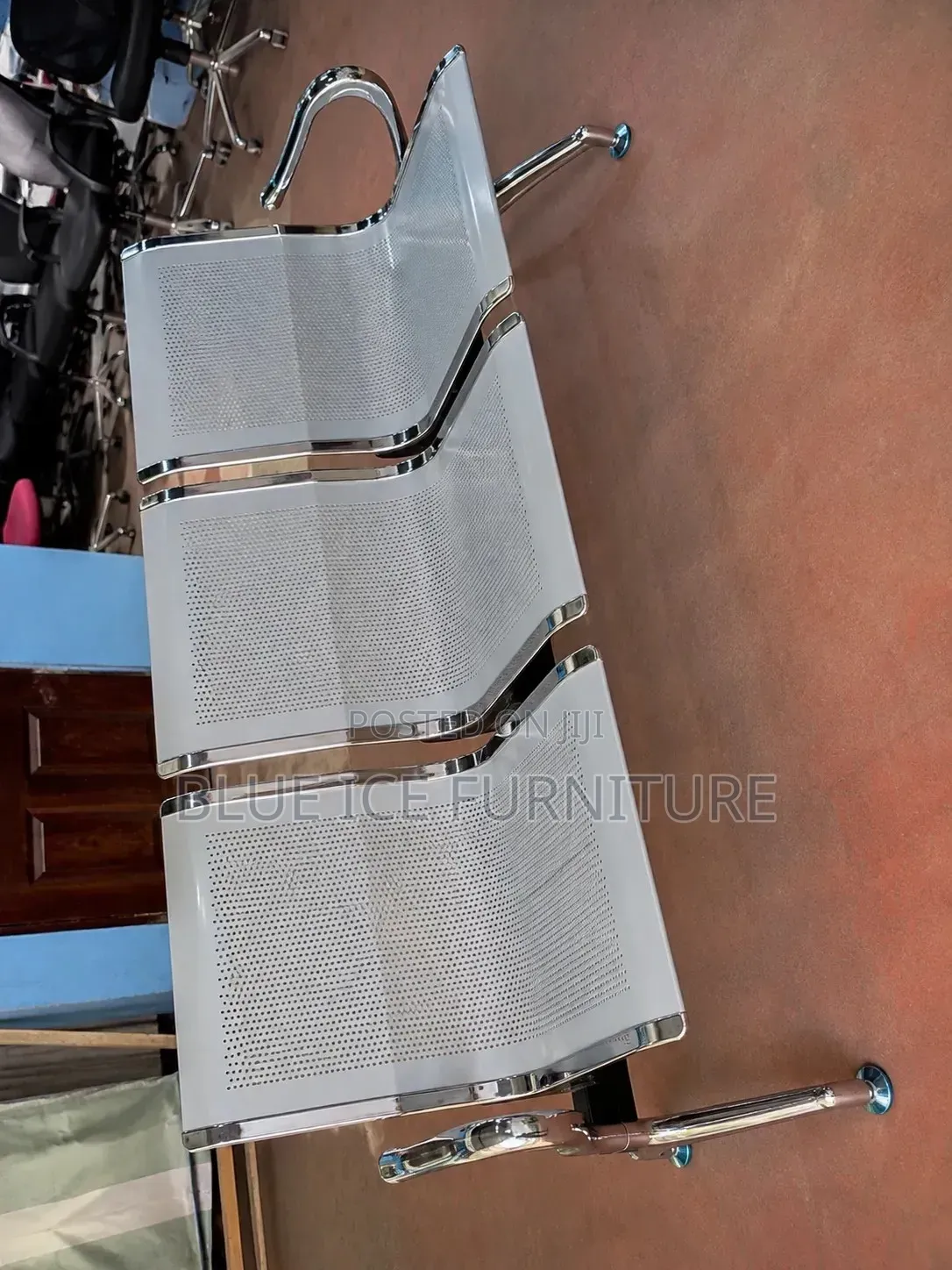 Office Chair;3-Seater Light Duty Steel Waiting Bench