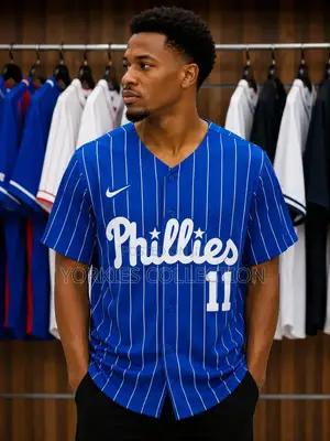 Pinstripes Button-Up Baseball Jersey