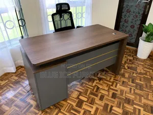 Executive Office Desk:Premium Wooden Manager Desk With Cable Port Keny