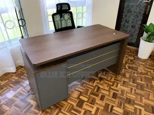 Executive Office Desk:Premium Wooden Manager Desk With Cable Port Keny