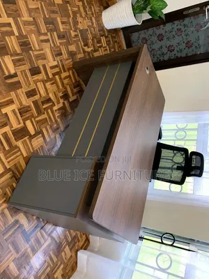 Executive Office Desk:Premium Wooden Manager Desk With Cable Port Keny