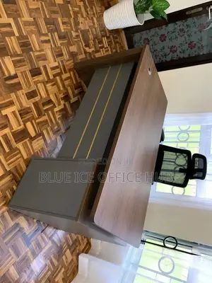 Executive Office Desk:Premium Wooden Manager Desk With Cable Port Keny