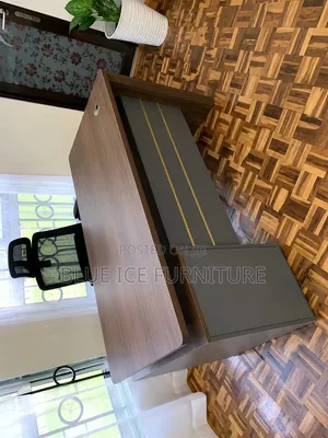 Executive Office Desk:Premium Wooden Manager Desk With Cable Port Keny
