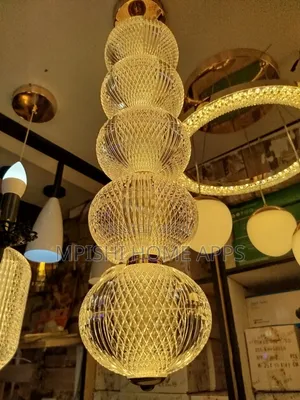 LED 5 Tier Acrylic Drop-Down Pendant Light