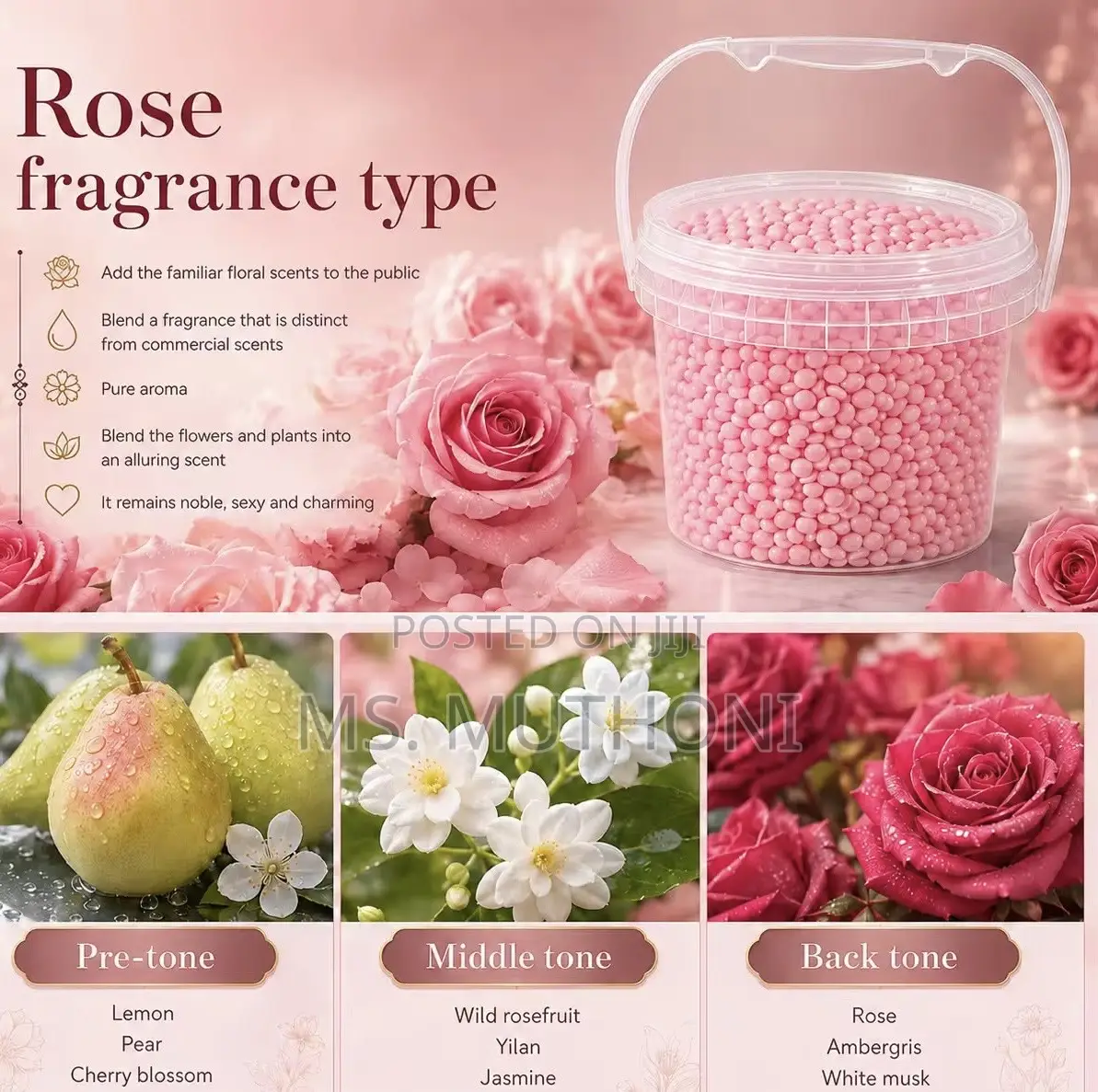 800 G Pink Rose-Scented Laundry Booster Beads