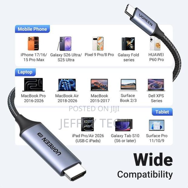 Ugreen USB C to HDMI 2.1 Cable at 60Hz at 240/144/120Hz Type C Thunde