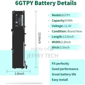 DELL 6GTPY 97Wh Laptop Battery for XPS 15 / Precision / Vostro Series
