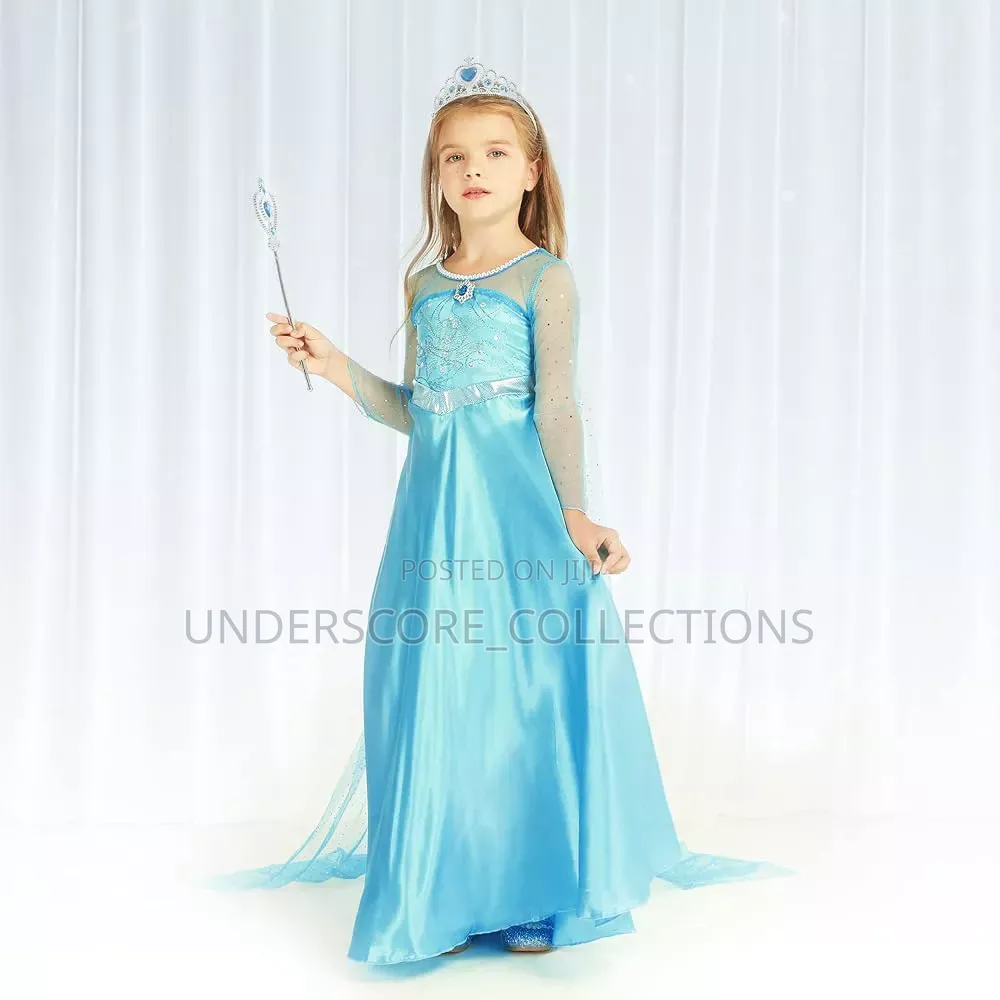 Long Elsa-Inspired Princess Costume Dress