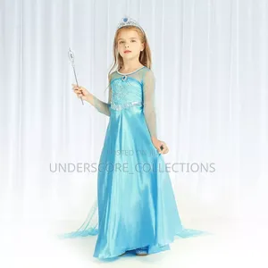 Long Elsa-Inspired Princess Costume Dress