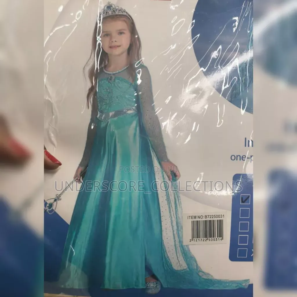 Long Elsa-Inspired Princess Costume Dress