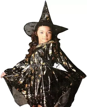 Glittering Gold-and-Black Starry Witch Costume Set