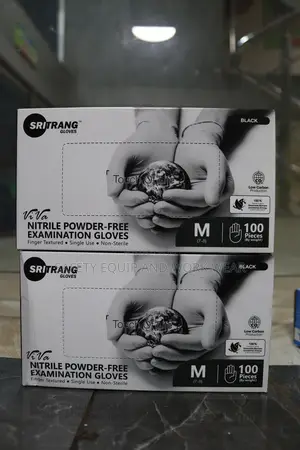 Black Nitrile Gloves Powder Free
