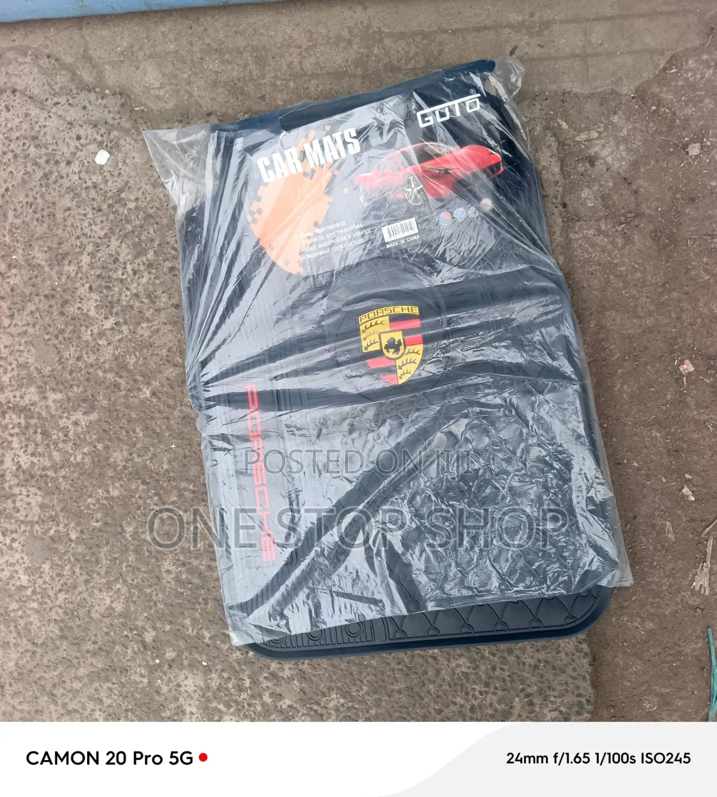 Heavy Duty All Weather Mats With Porsche Crest Logo in Gold and Red