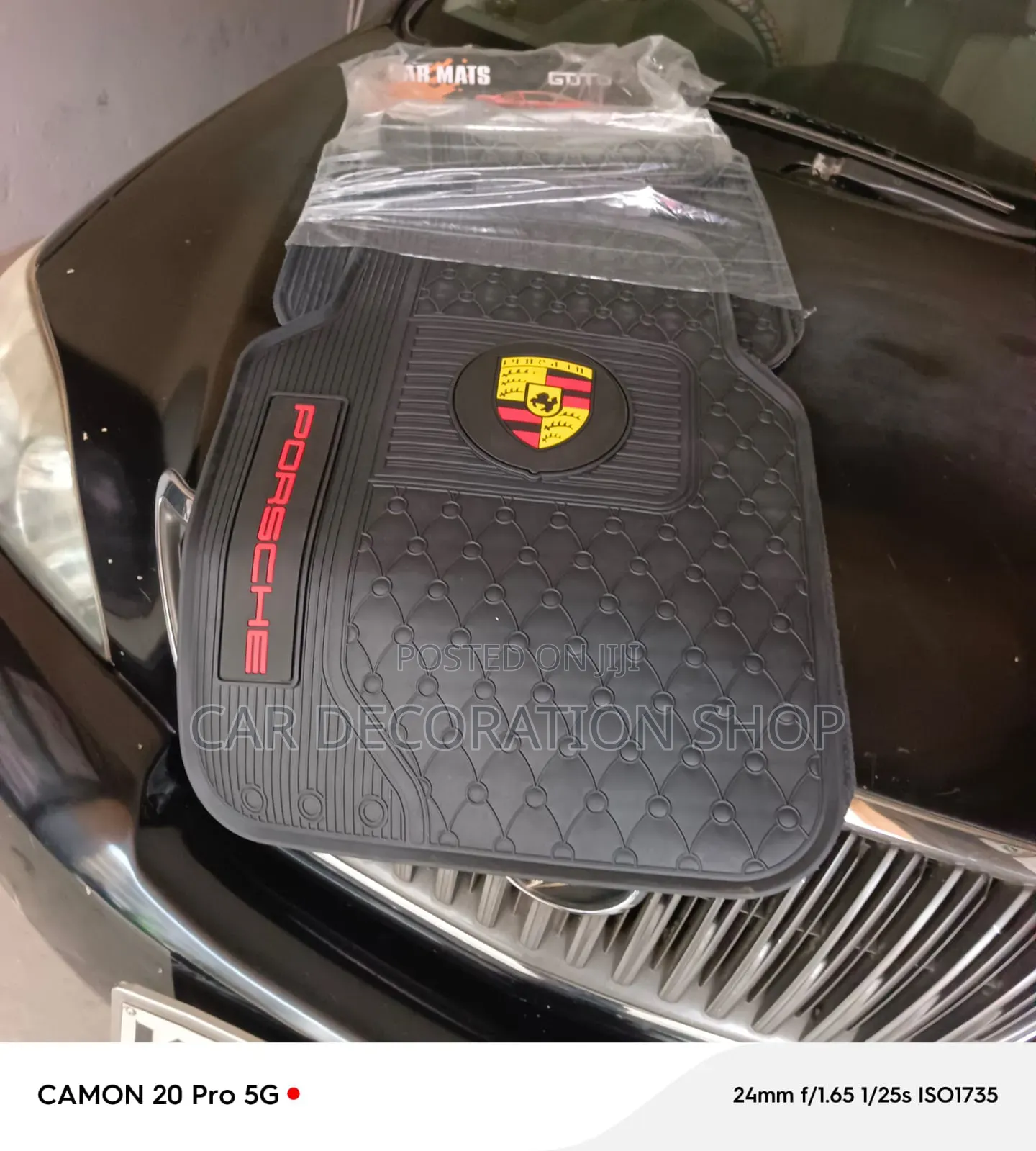 Porsche Branded Car Floor Mats With Honeycomb/Quilted Textured Pattern