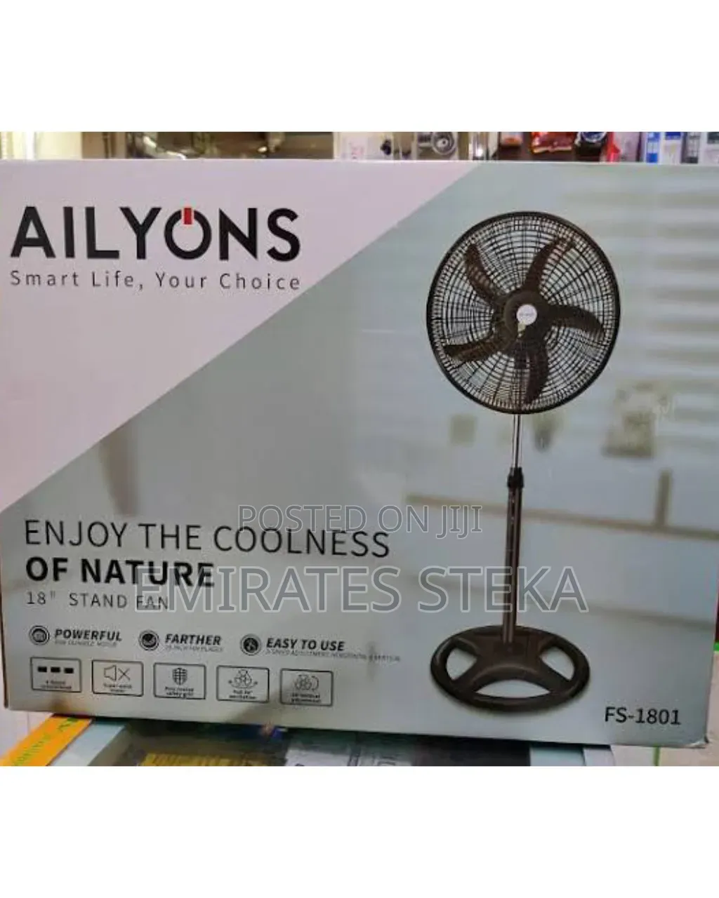 AILYONS Fans 18" Cooling Fan With Stand, 5 Speed Control, Super Quiet