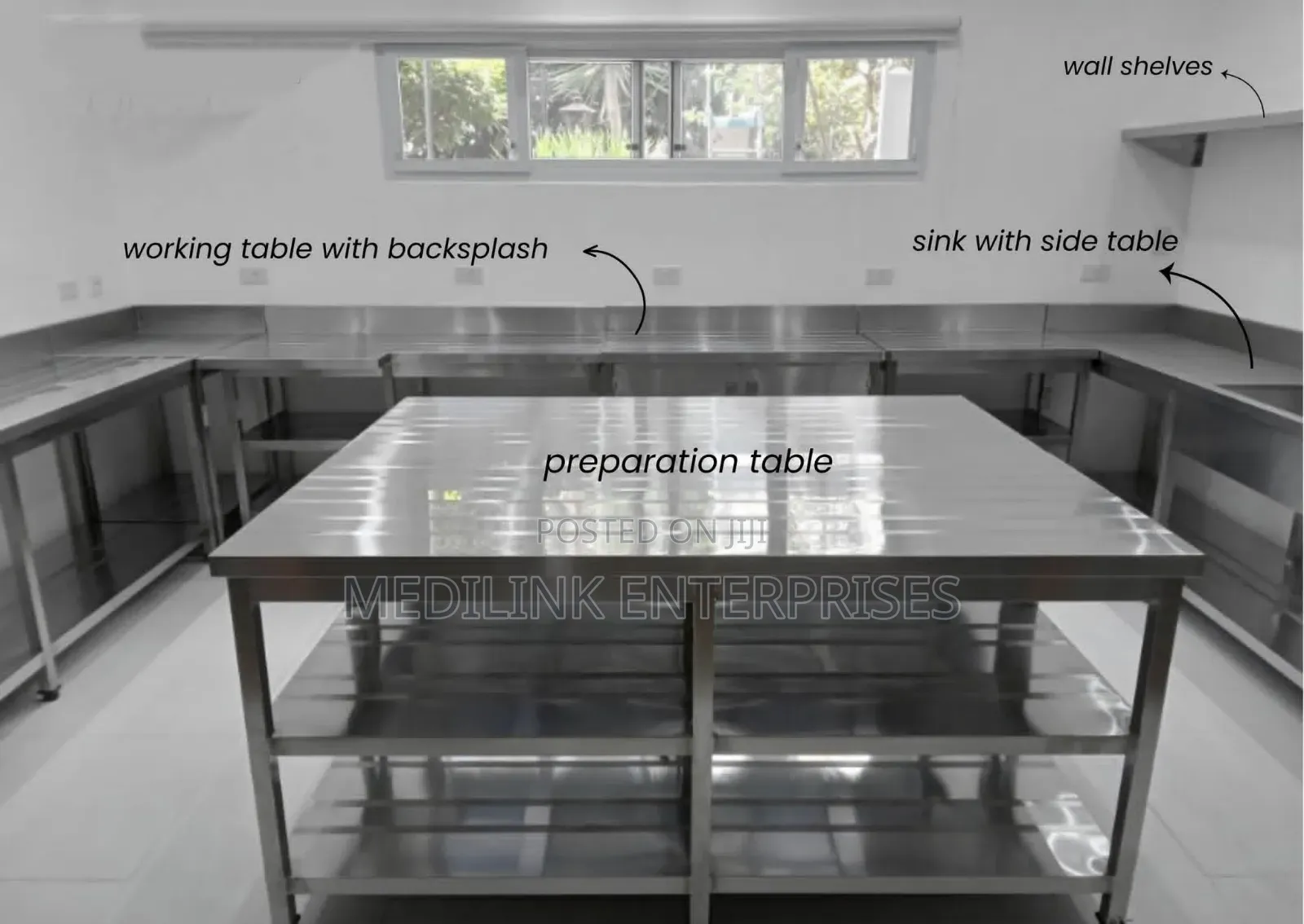 Combined and Reinforced 3.2*7ft Double Undershelves Working Tables
