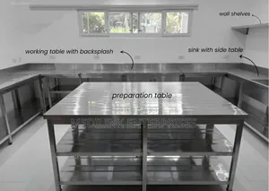 Combined and Reinforced 3.2*7ft Double Undershelves Working Tables