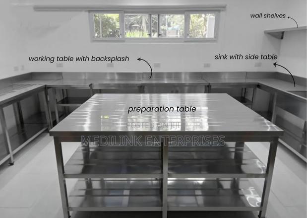 Combined and Reinforced 3.2*7ft Double Undershelves Working Tables