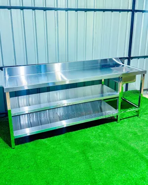 Capiz Ss 304 2.2*7ft Double Undershelves Working Tables