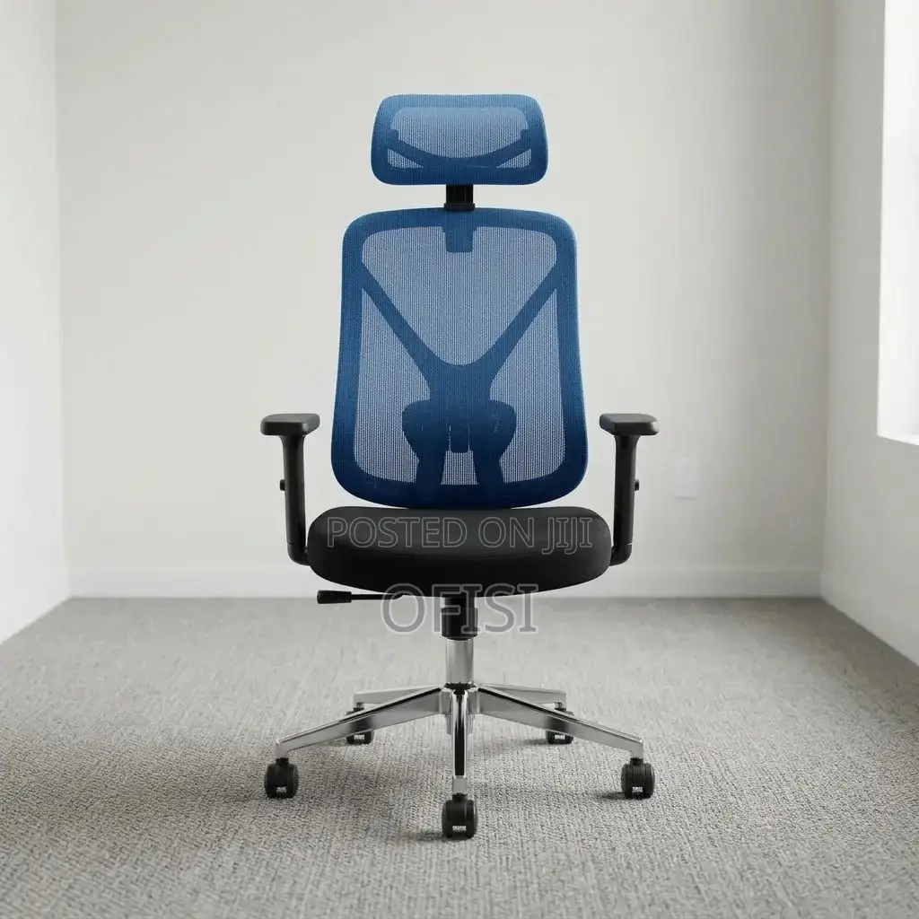 Office Chair; Blue Ergonomic Mesh Office Chair