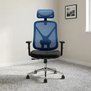 Office Chair; Blue Ergonomic Mesh Office Chair