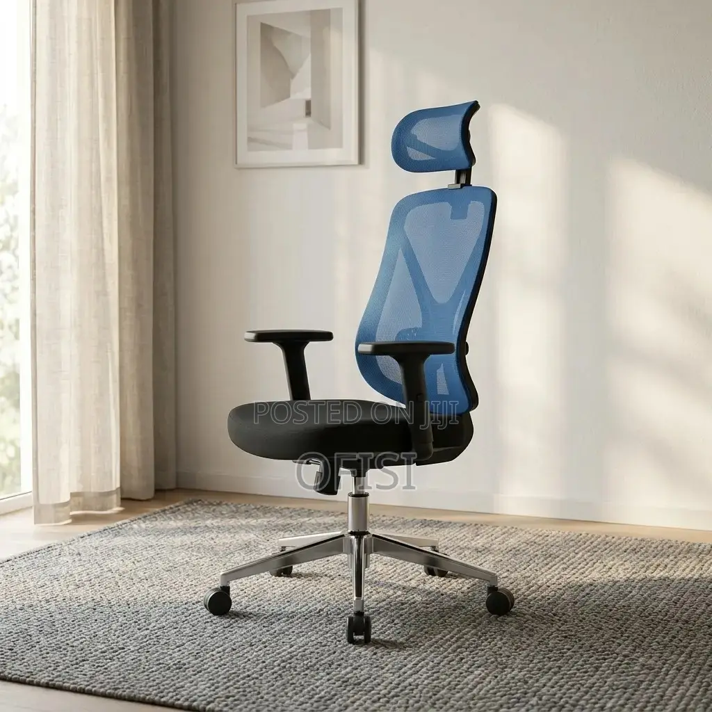 Office Chair; Blue Ergonomic Mesh Office Chair