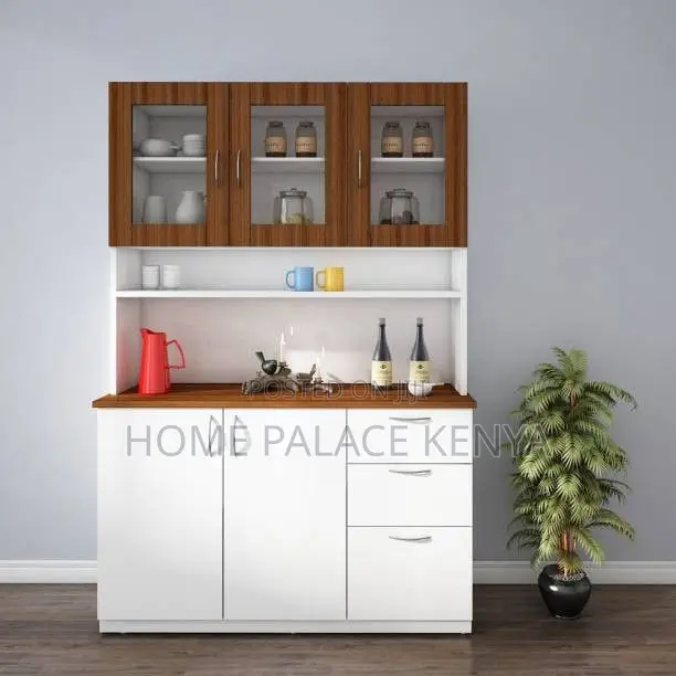 Kitchen Cabinet; Heavy-Duty Wooden Storage Cupboard With Drawers