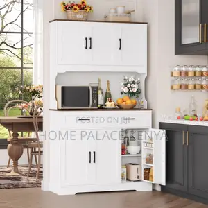 Kitchen Cabinet; Heavy-Duty Wooden Storage Cupboard With Drawers