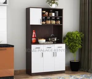 Kitchen Cabinet; Heavy-Duty Wooden Storage Cupboard With Drawers