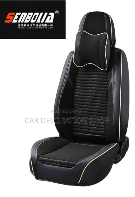 Universal Leather Seat Cover With Matching Lumbar Support Pillow