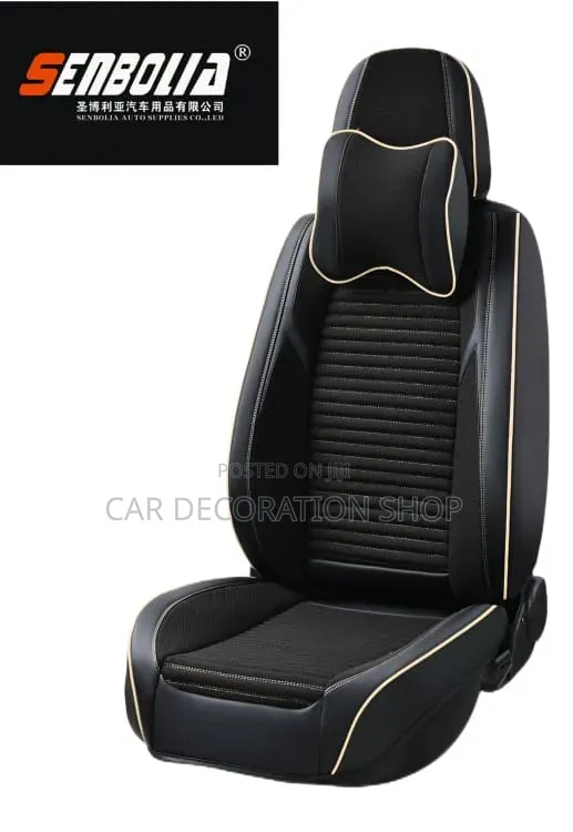 Universal Leather Seat Cover With Matching Lumbar Support Pillow